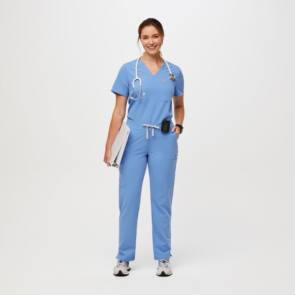 NWT FIGS Yola Skinny Scrub Pants in Ceil Blue Size XS & S Regular